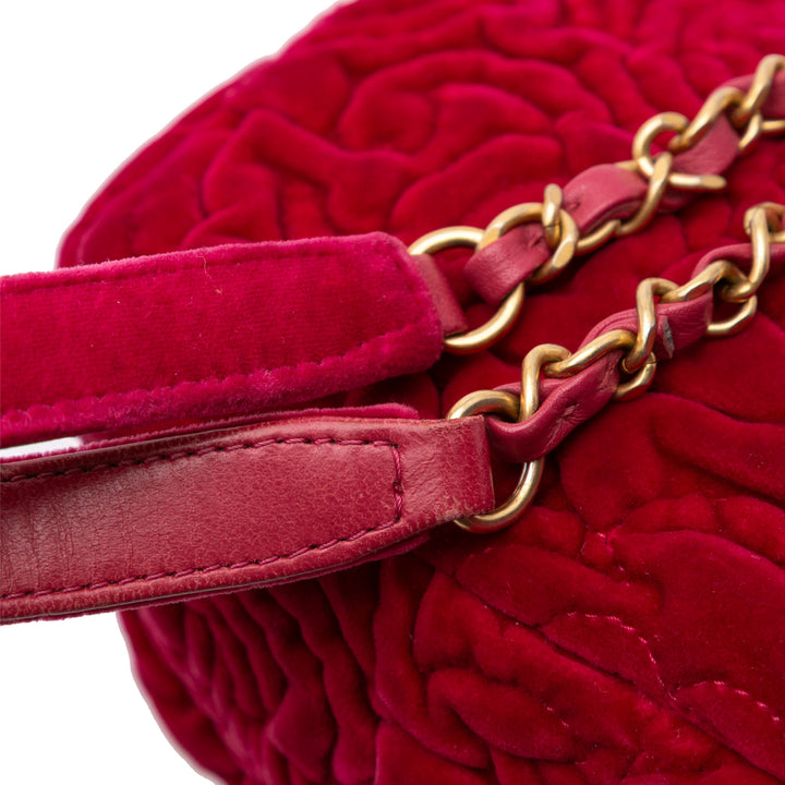 Mini Velvet Camellia Flap Red - Gaby Paris