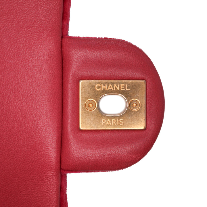 Mini Velvet Camellia Flap Red - Gaby Paris