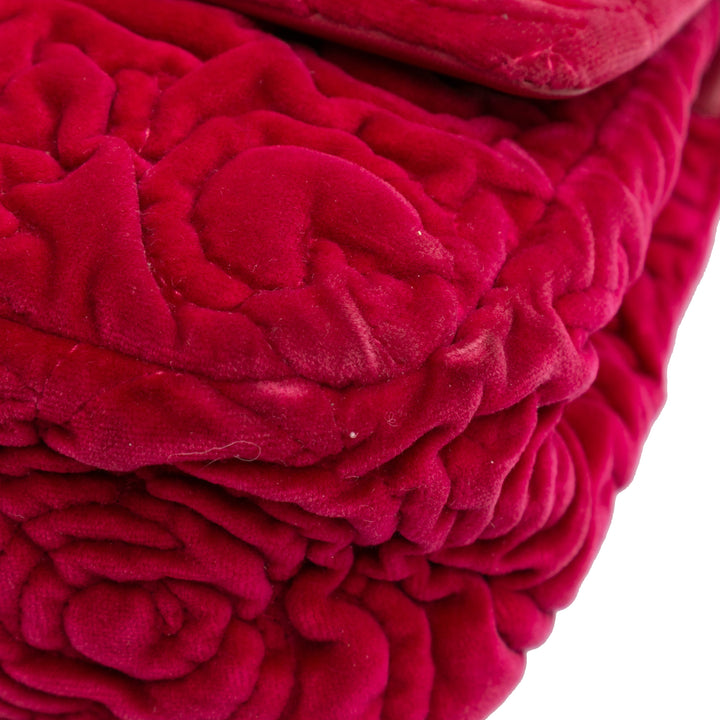 Mini Velvet Camellia Flap Red - Gaby Paris