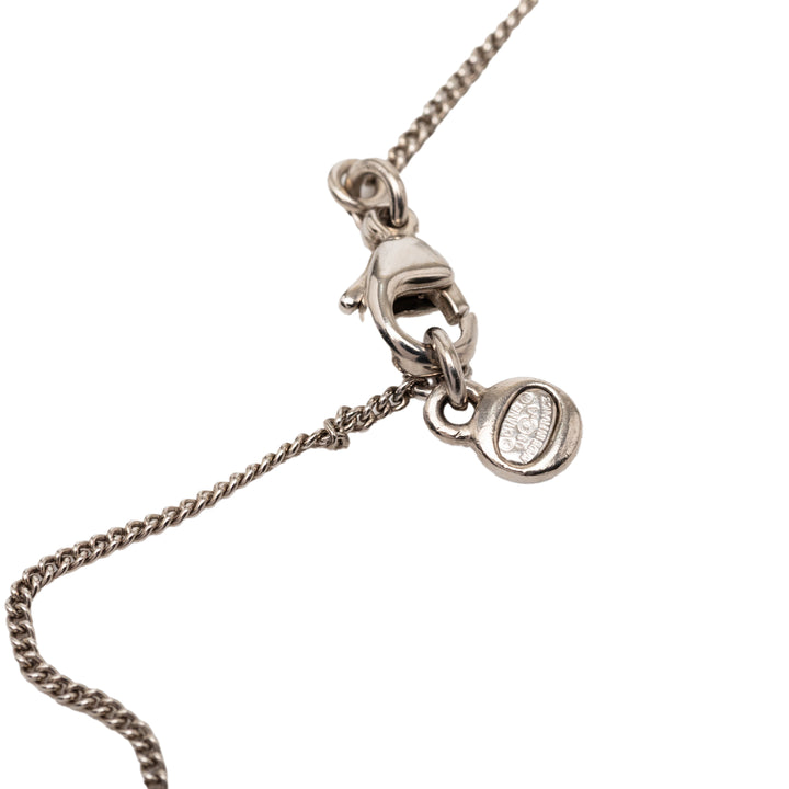 Chanel plaqué CC Strass Camellia Pendant Collier