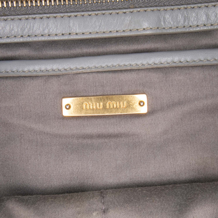 Studded Soft Calf Crossbody Gray - Gaby Paris