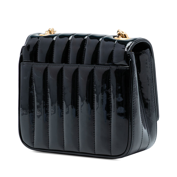 Saint Laurent Small Cuir verni Monogram Vicky Chain Bag