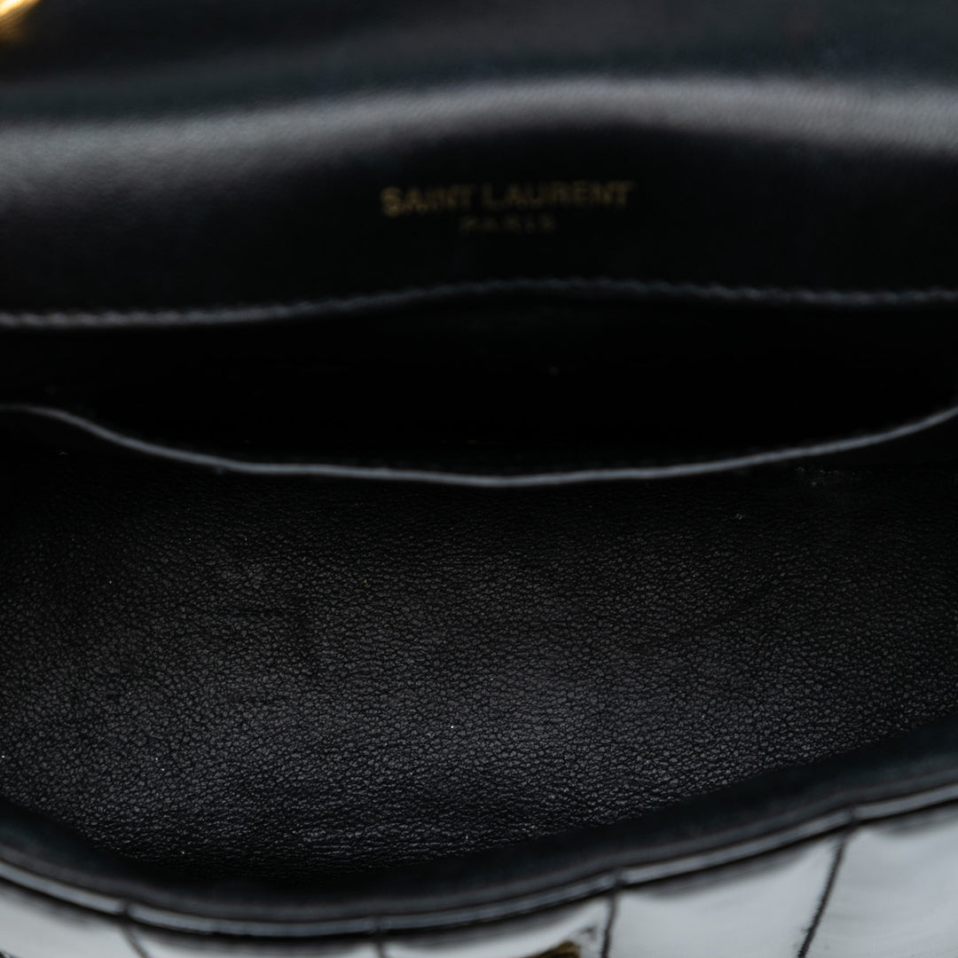 Saint Laurent Small Cuir verni Monogram Vicky Chain Bag