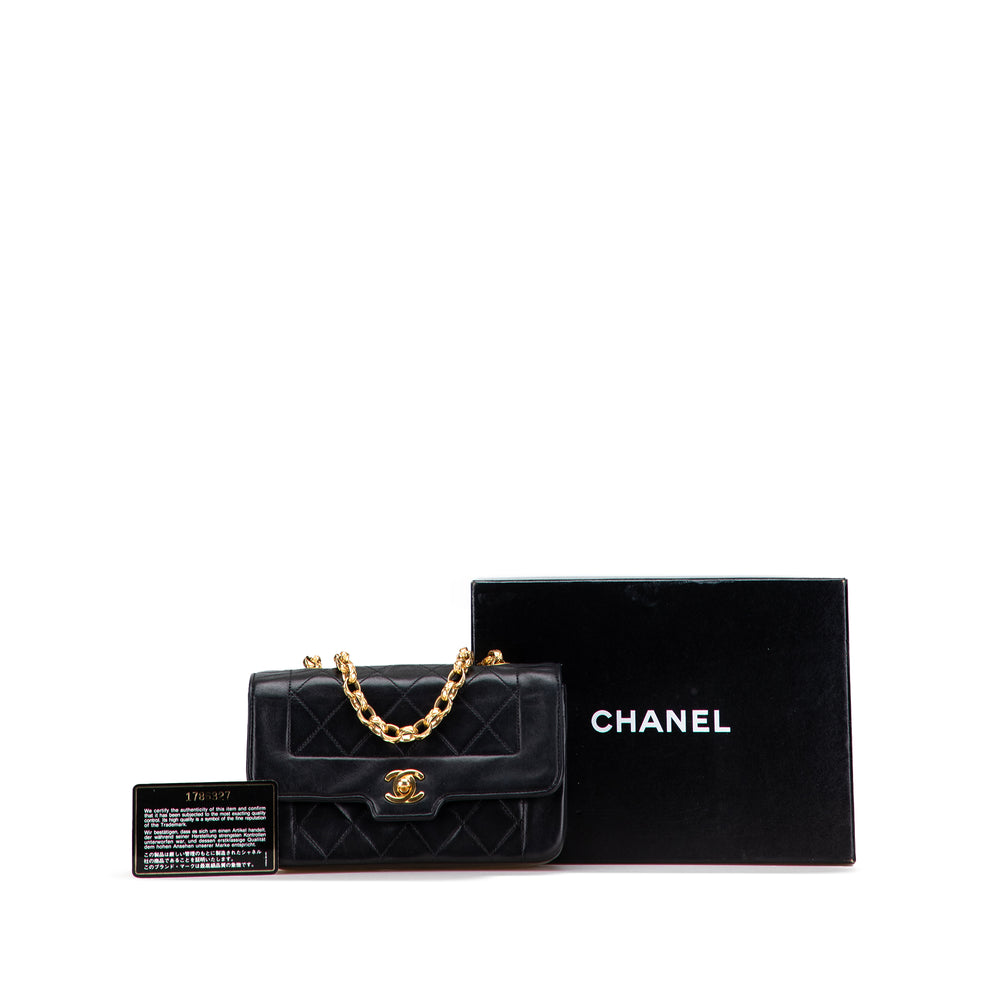 Mini Quilted Lambskin Single Flap Black - Gaby Paris
