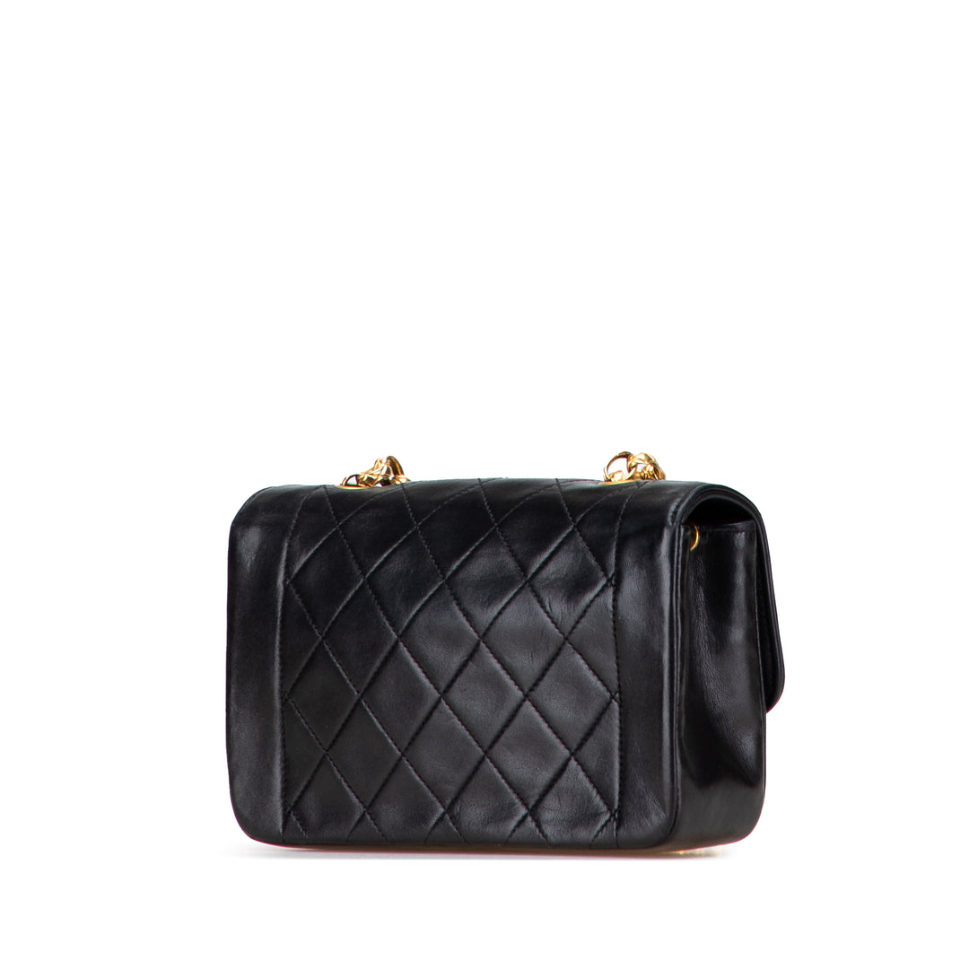 Mini Quilted Lambskin Single Flap Black - Gaby Paris