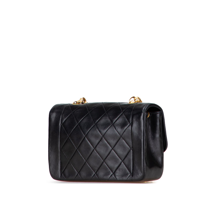 Mini Quilted Lambskin Single Flap Black - Gaby Paris
