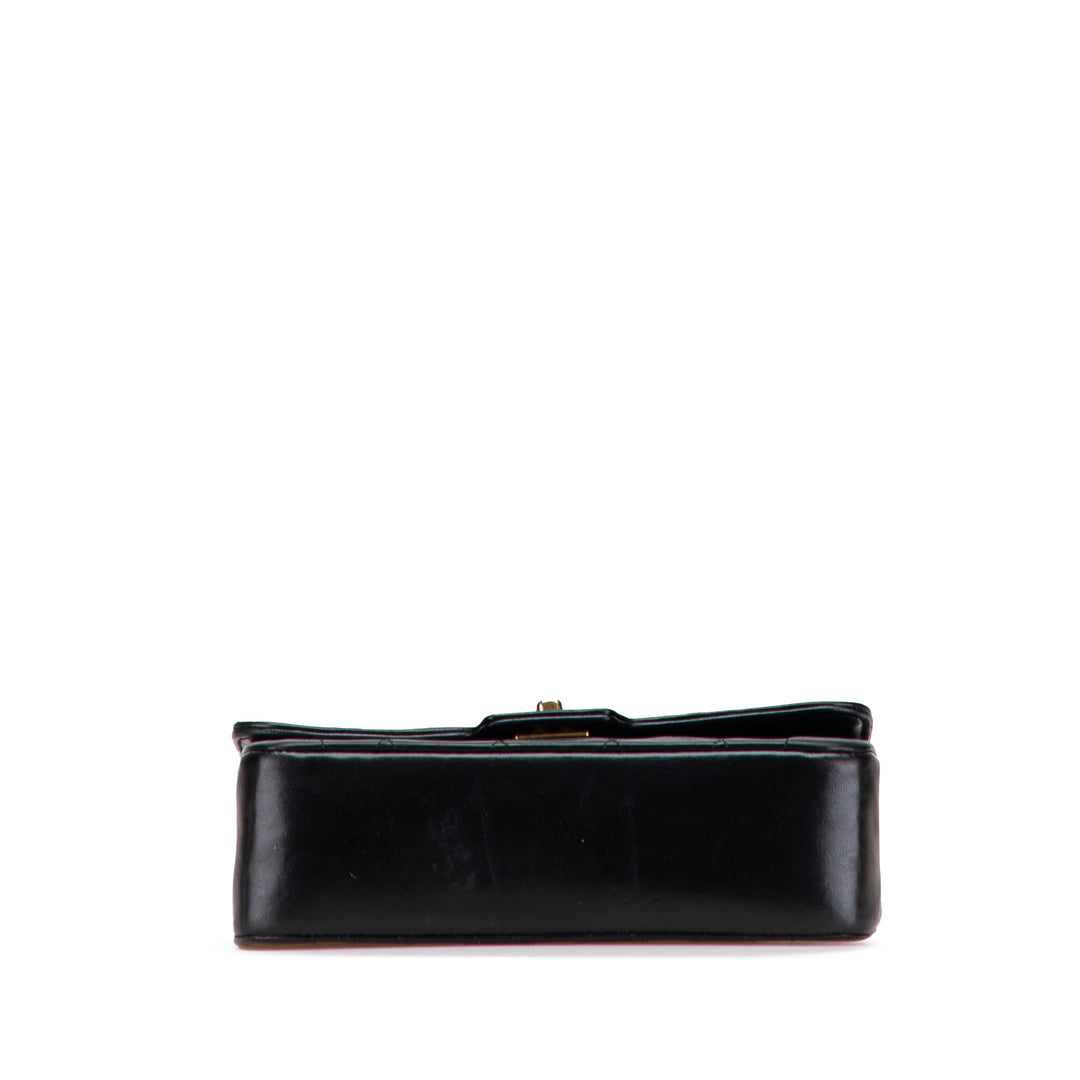 Mini Quilted Lambskin Single Flap Black - Gaby Paris