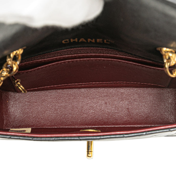 Mini Quilted Lambskin Single Flap Black - Gaby Paris