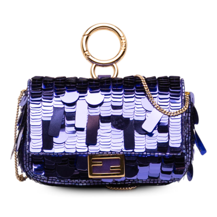 Fendi Nano Sequins Charm Baguette