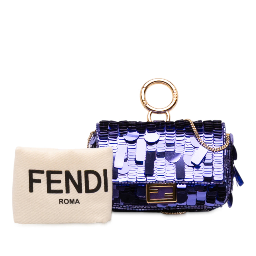 Fendi Nano Sequins Charm Baguette