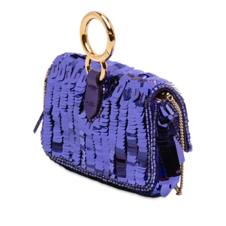 Fendi Nano Sequins Charm Baguette