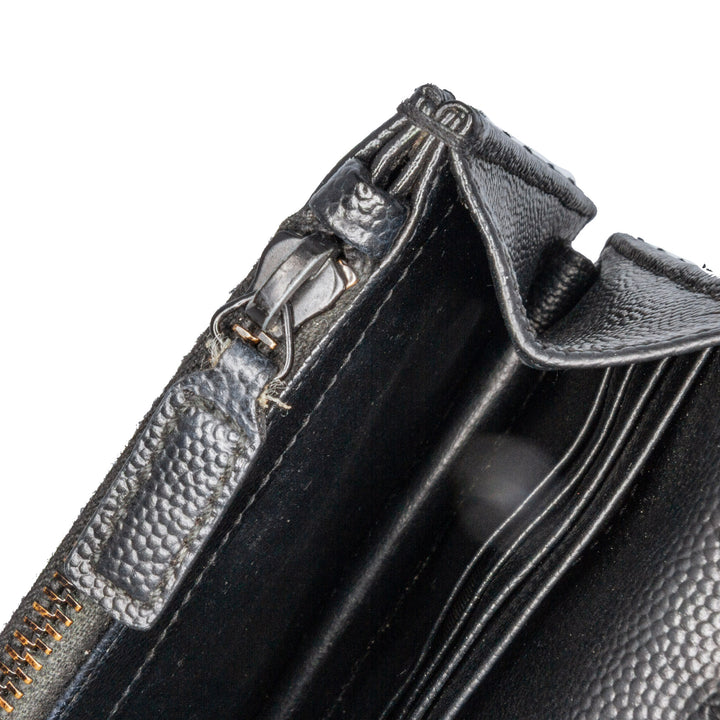 Grain De Poudre Chevron Monogram Monochrome Envelope Chain Wallet Black - Gaby Paris