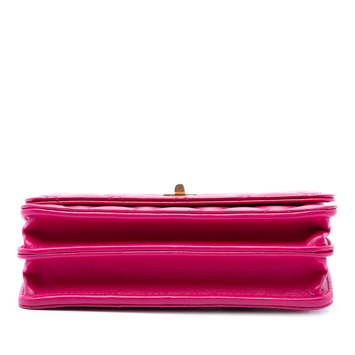 Chanel Sac bandoulière Matelassé vieilli Reissue 2.55 Wallet on Chain Mini Cuir de veau Rose – vue 3 – GABY PARIS