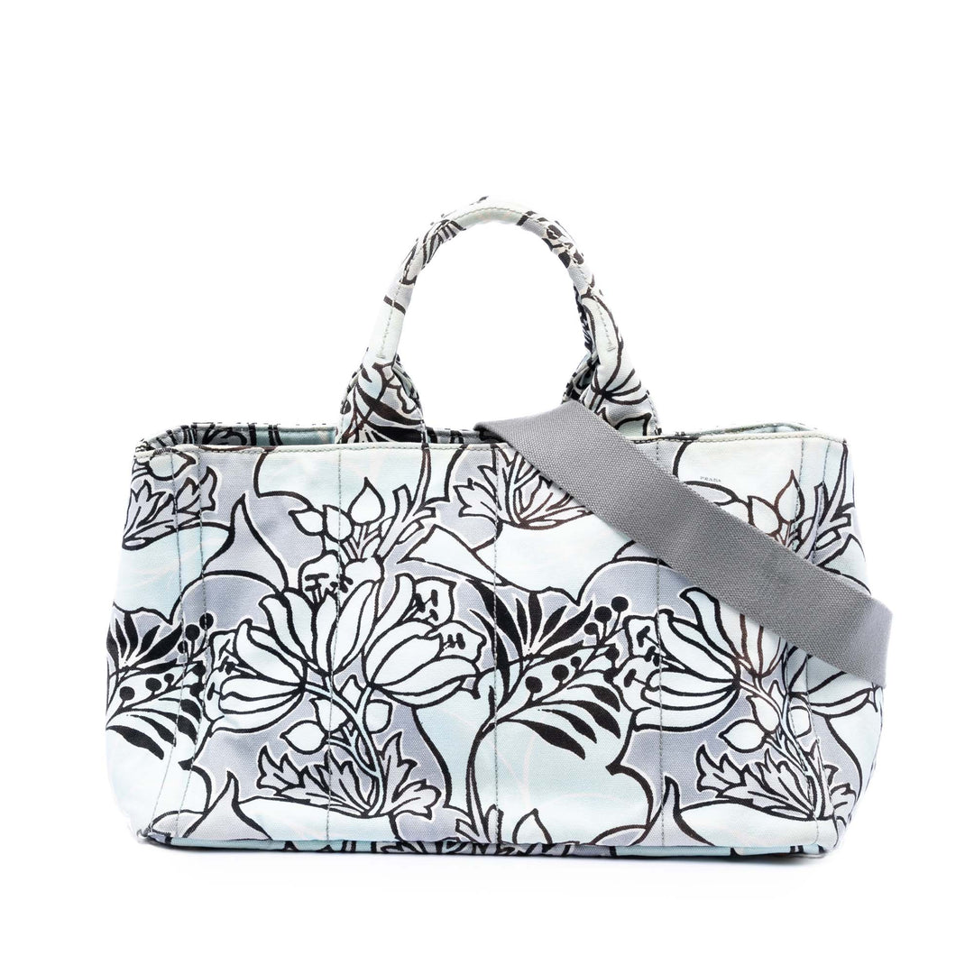 Prada Medium Printed Toile Canapa Sac