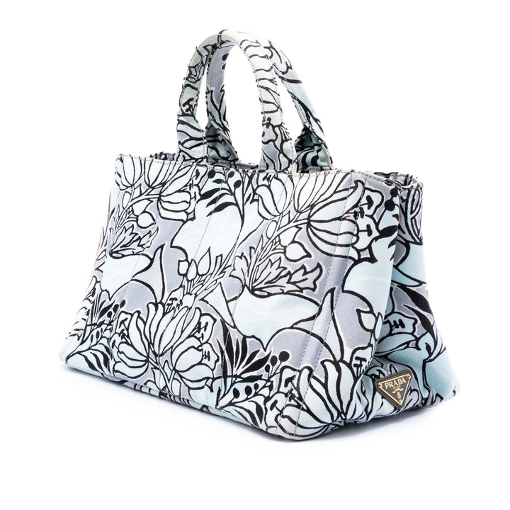 Prada Medium Printed Toile Canapa Sac