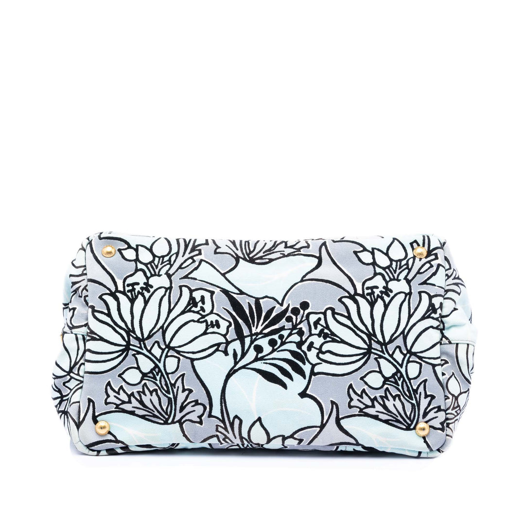 Prada Medium Printed Toile Canapa Sac