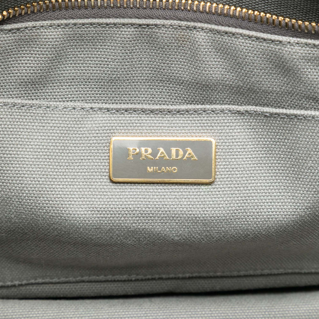 Prada Medium Printed Toile Canapa Sac