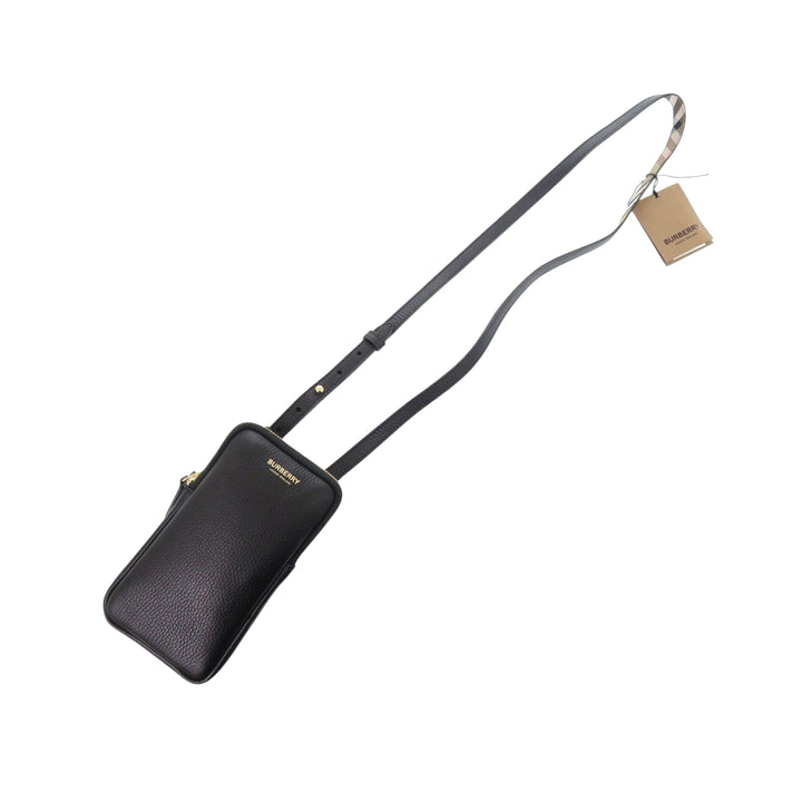 Burberry Cuir Phone Pochette Sac porté croisé