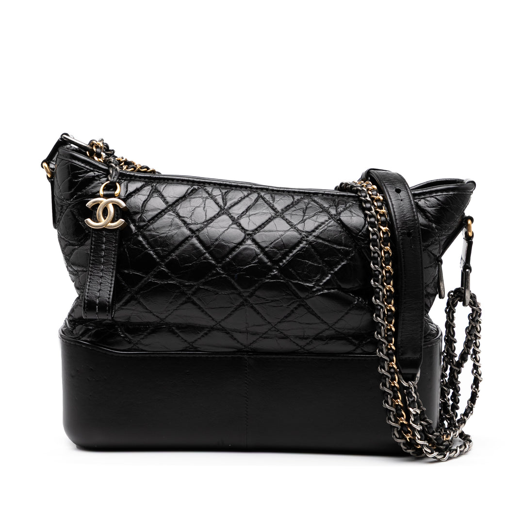 Chanel Medium Aged Cuir de veau Gabrielle Sac porté croisé Noir – GABY PARIS Authentique