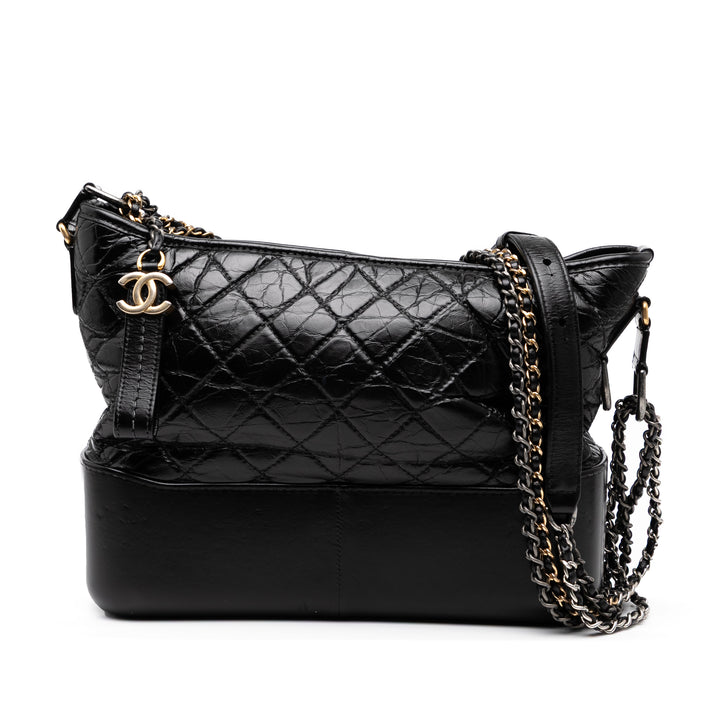 Chanel Medium Aged Cuir de veau Gabrielle Sac porté croisé Noir – GABY PARIS Authentique