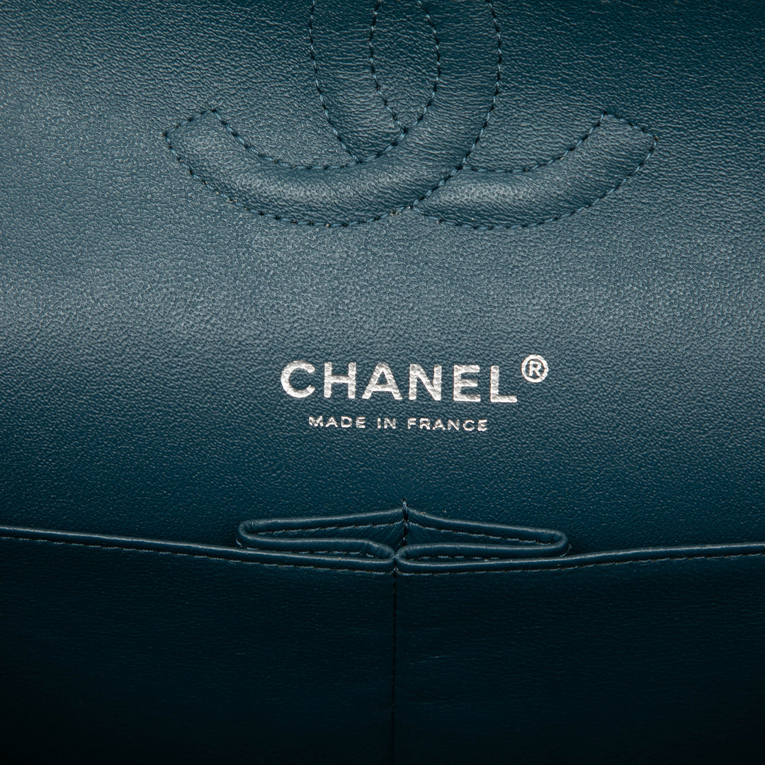 Chanel Medium Classic Caviar Double rabat Bleu