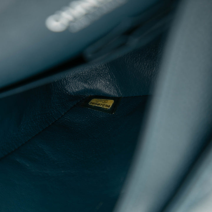 Chanel Medium Classic Caviar Double rabat Bleu