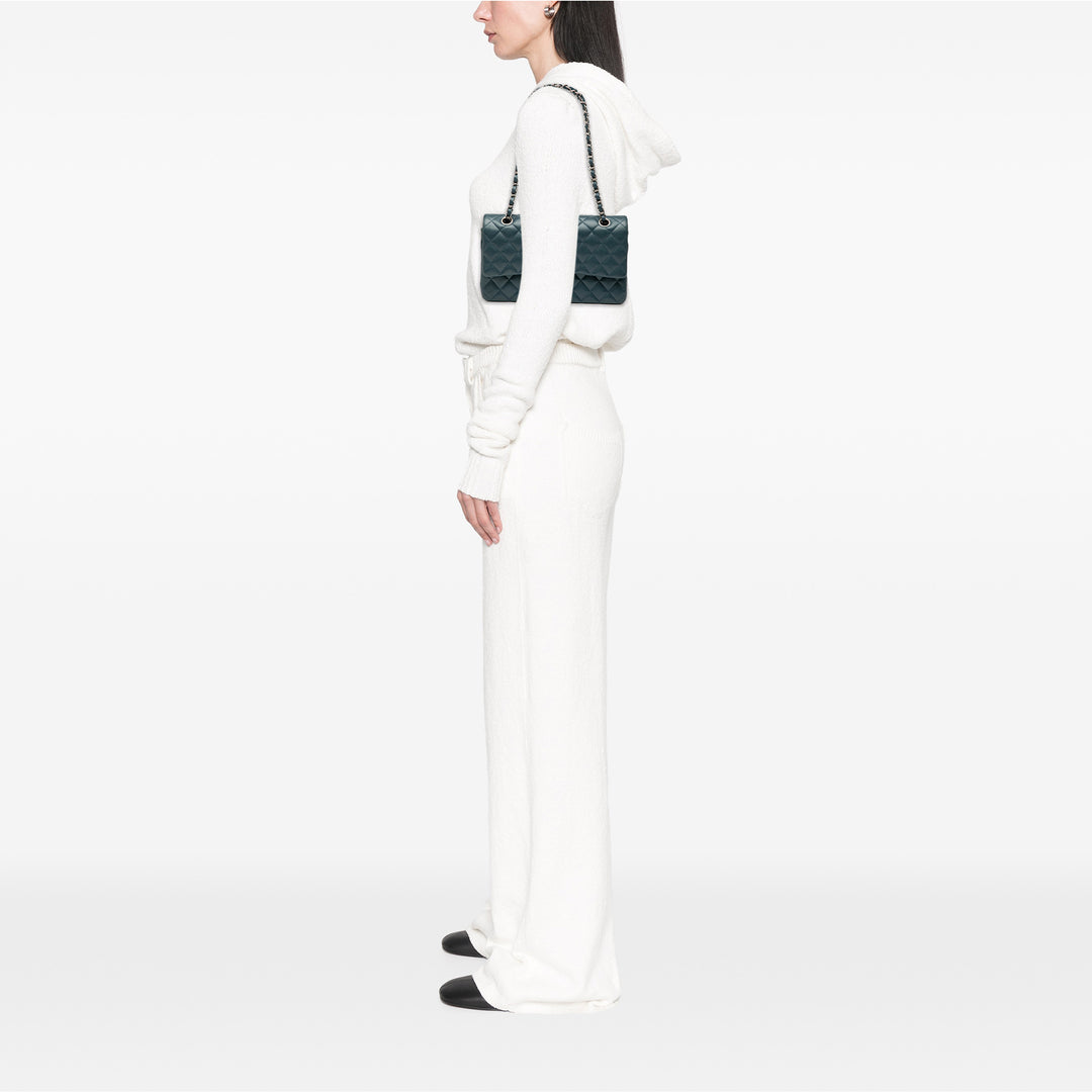 Chanel Medium Classic Caviar Double rabat Bleu