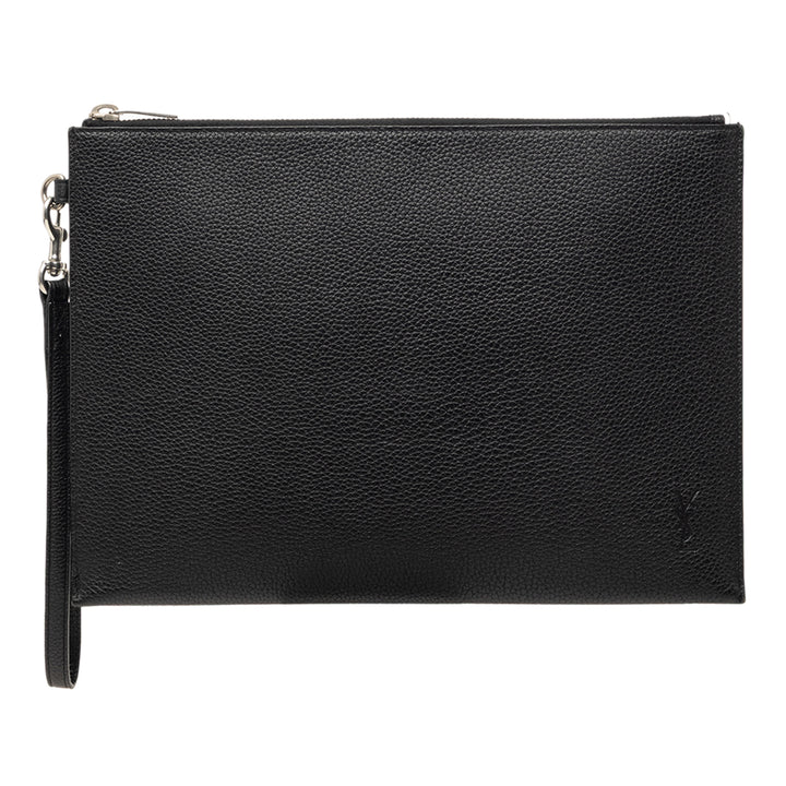 Saint Laurent Cuir de veau grainé Monogram Pochette