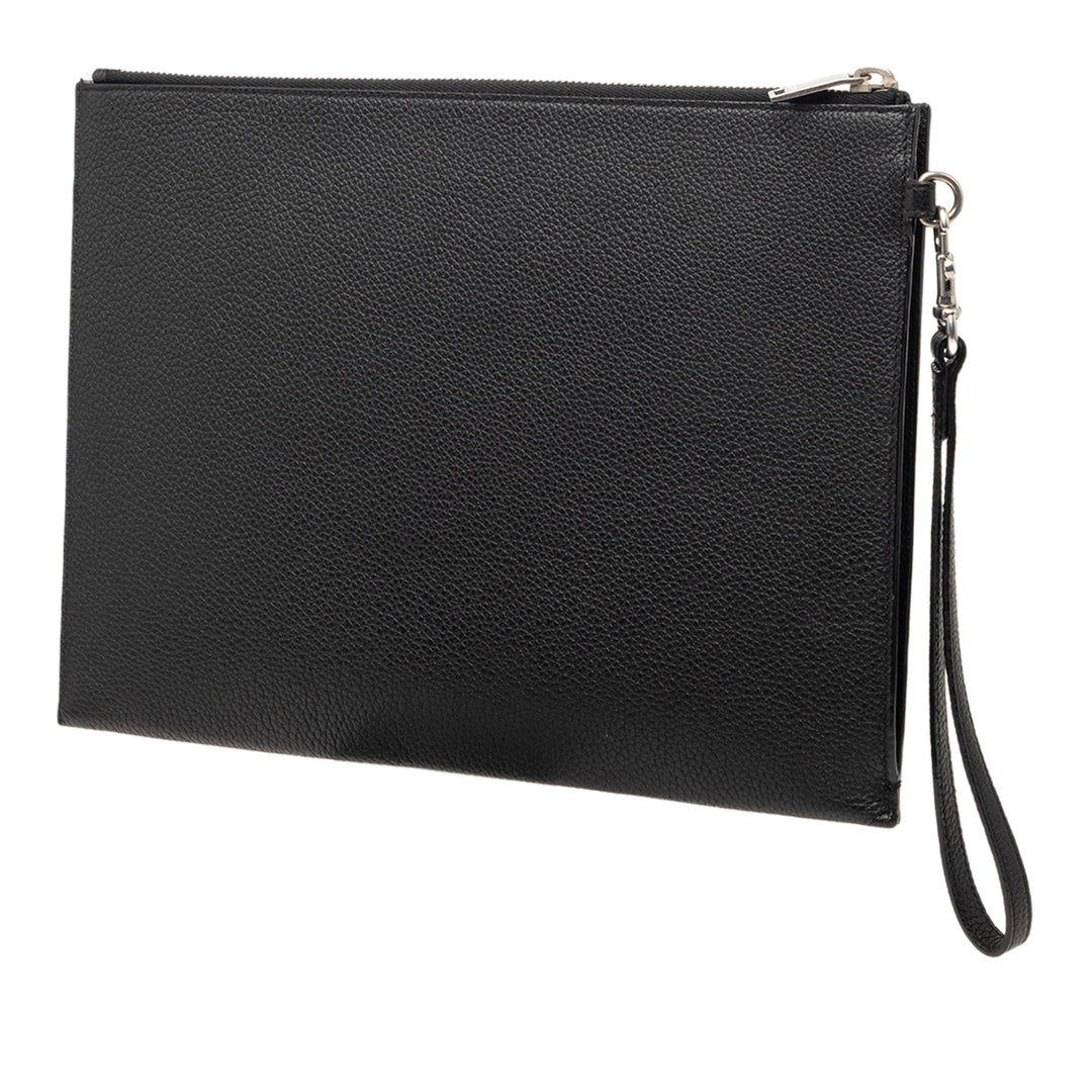 Saint Laurent Cuir de veau grainé Monogram Pochette