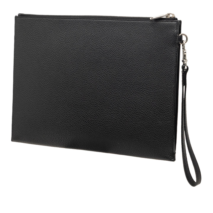 Saint Laurent Cuir de veau grainé Monogram Pochette