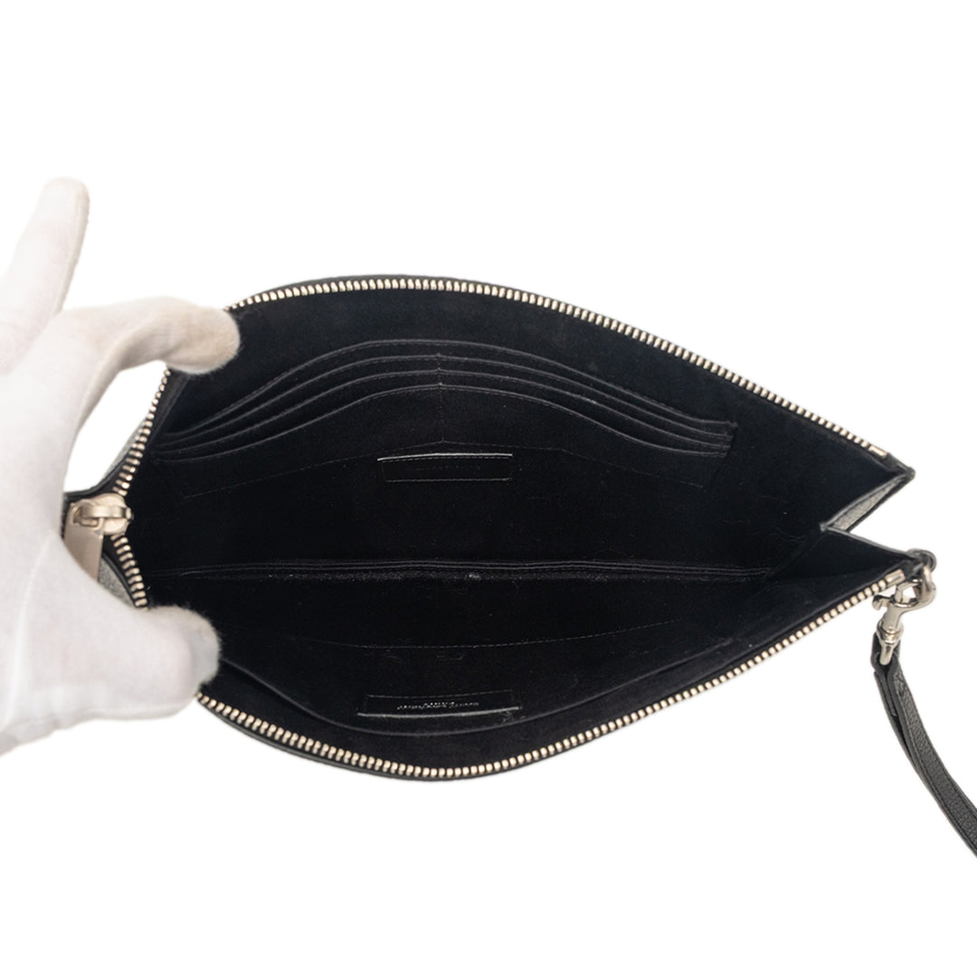 Saint Laurent Cuir de veau grainé Monogram Pochette