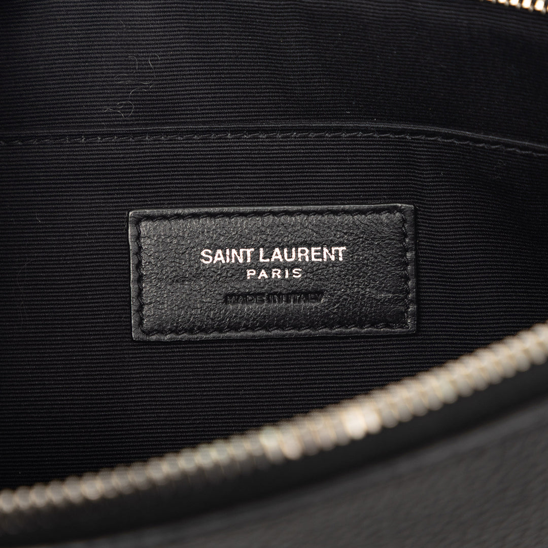 Saint Laurent Cuir de veau grainé Monogram Pochette