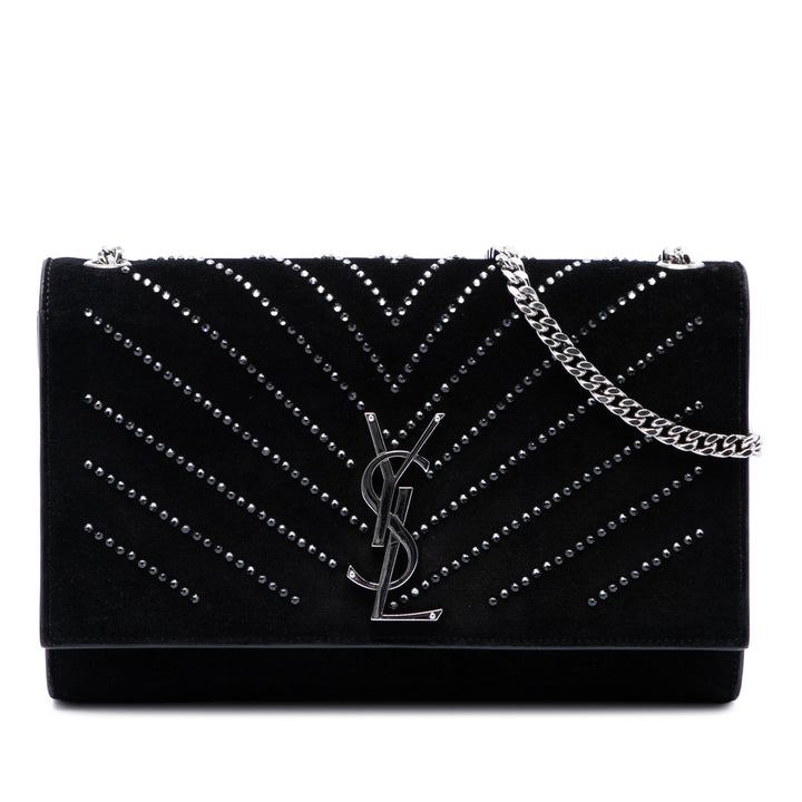 Saint Laurent Daim Cristal Monogram Kate Sac porté croisé