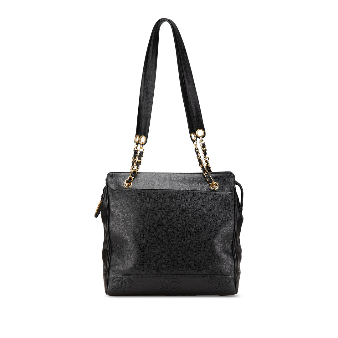 Triple CC Caviar Tote Black - Gaby Paris