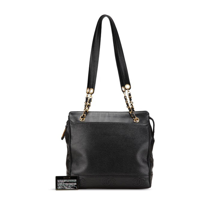Triple CC Caviar Tote Black - Gaby Paris