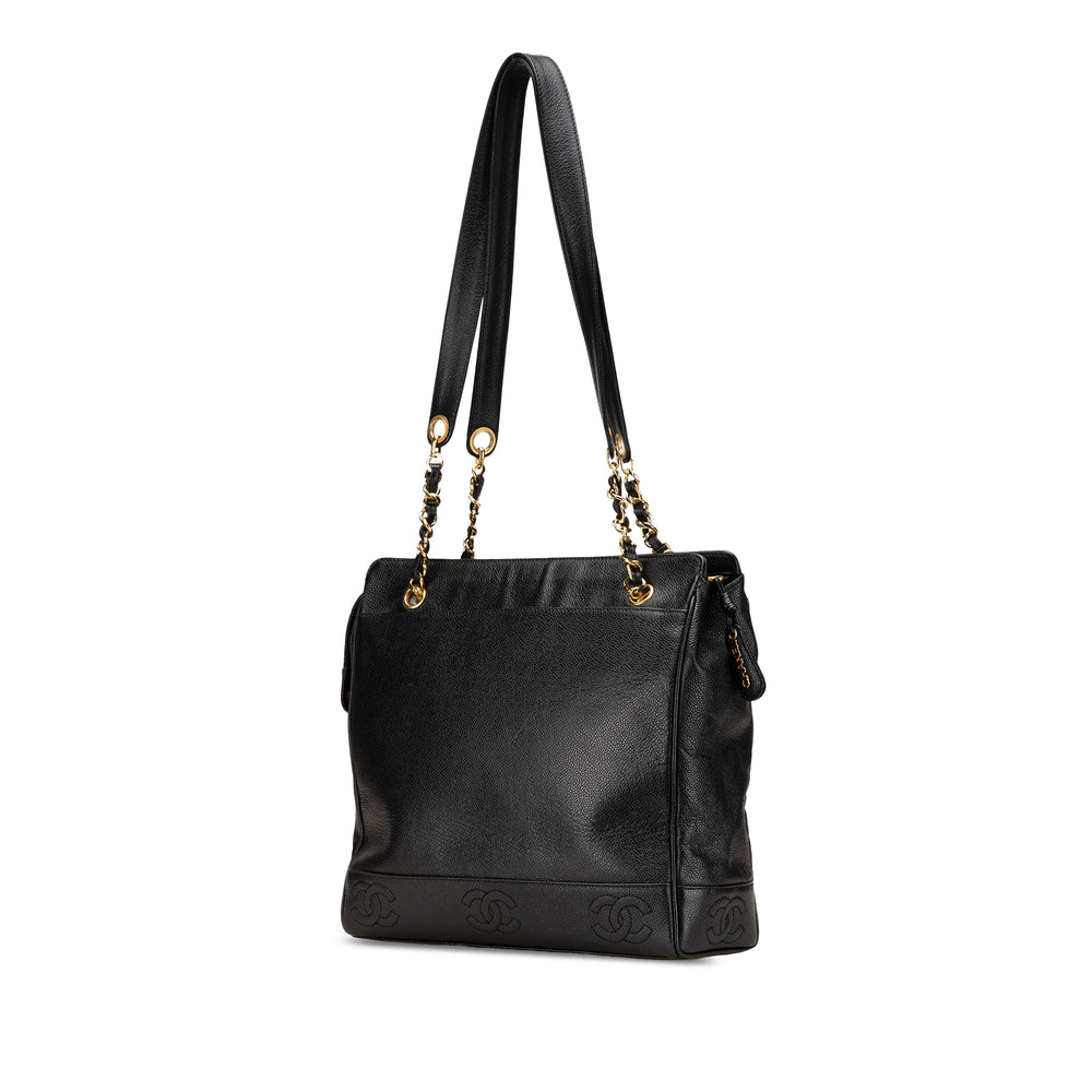 Triple CC Caviar Tote Black - Gaby Paris