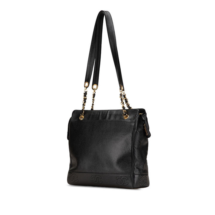 Triple CC Caviar Tote Black - Gaby Paris