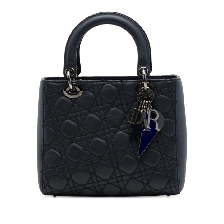 Lady Dior Anselm Reyle Cannage Moyen Cuir d'agneau Noir