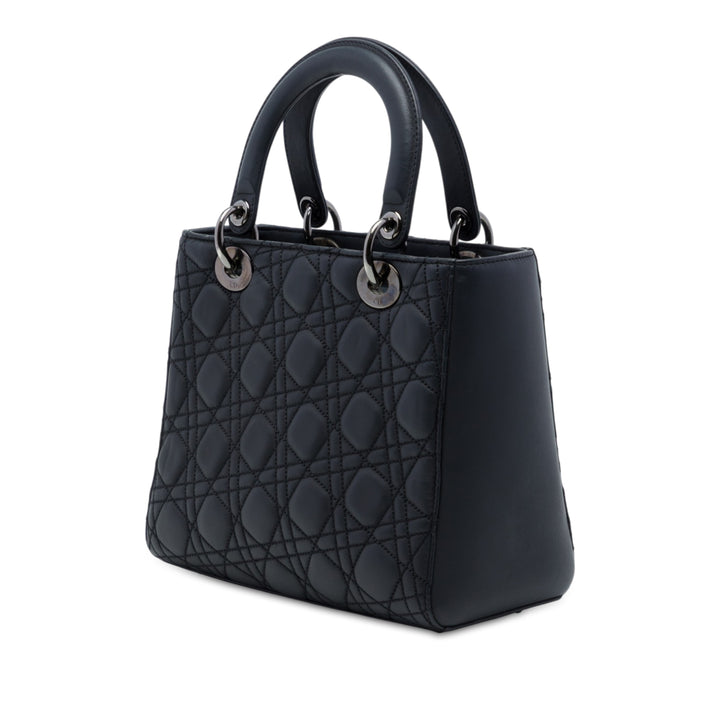 Lady Dior Anselm Reyle Cannage Moyen Cuir d'agneau Noir