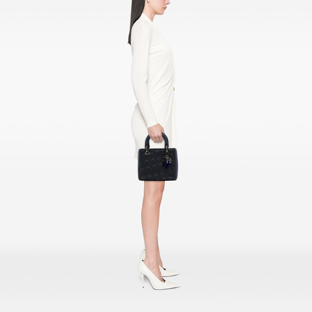 Lady Dior Anselm Reyle Cannage Moyen Cuir d'agneau Noir
