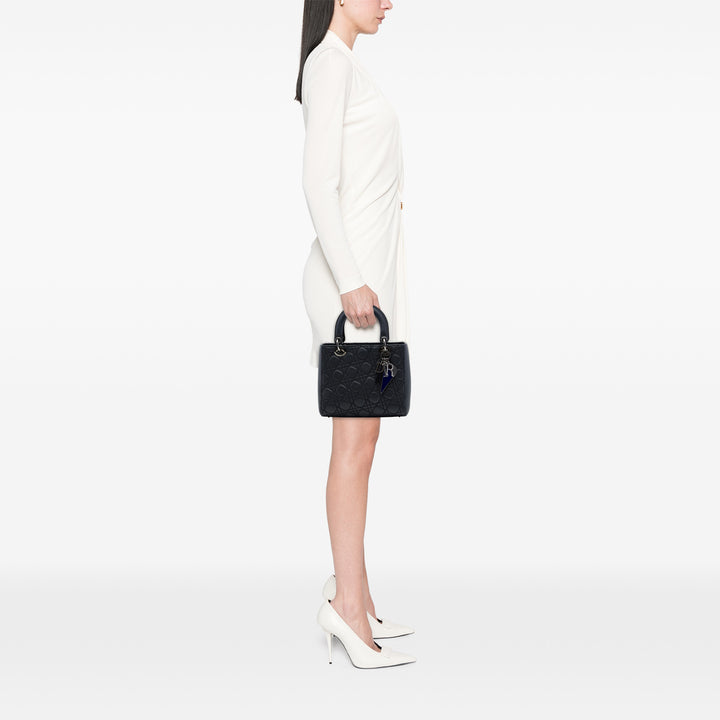 Lady Dior Anselm Reyle Cannage Moyen Cuir d'agneau Noir