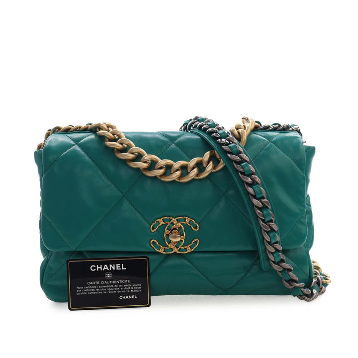Chanel 19 à rabat Grand Cuir d'agneau