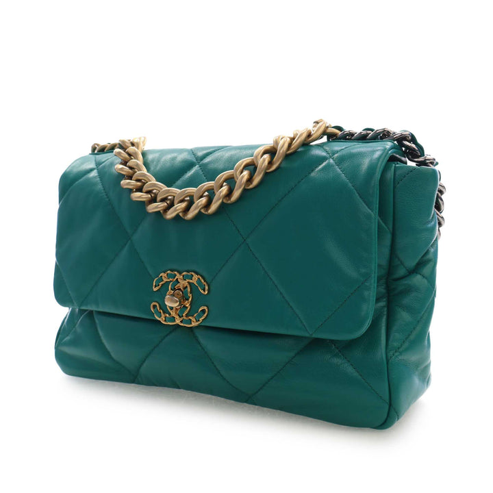 Chanel 19 à rabat Grand Cuir d'agneau