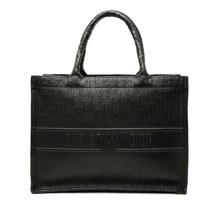 Book Tote embossé Moyen Oblique Noir