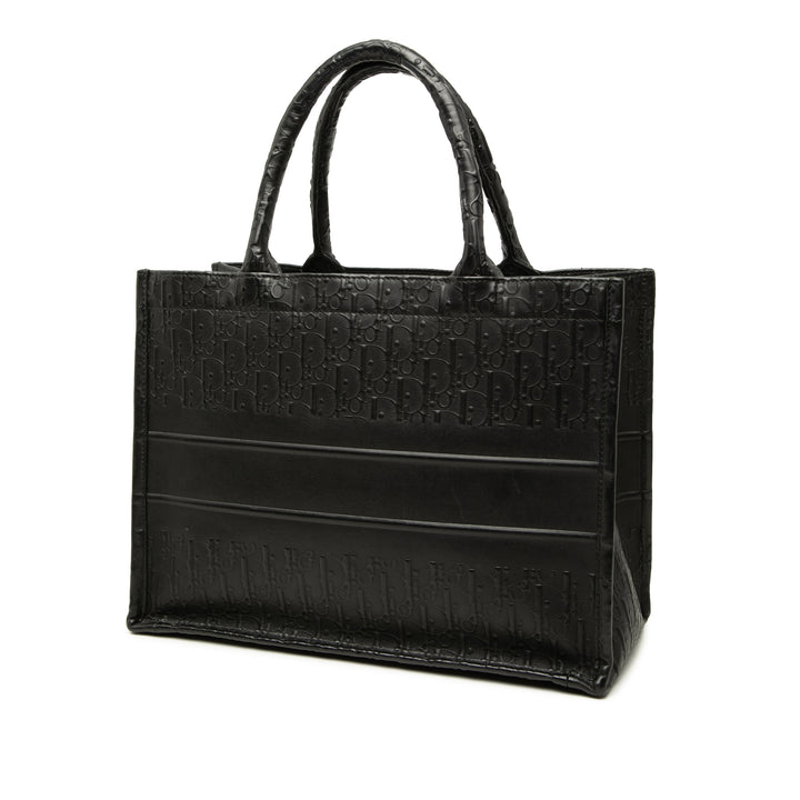Book Tote embossé Moyen Oblique Noir