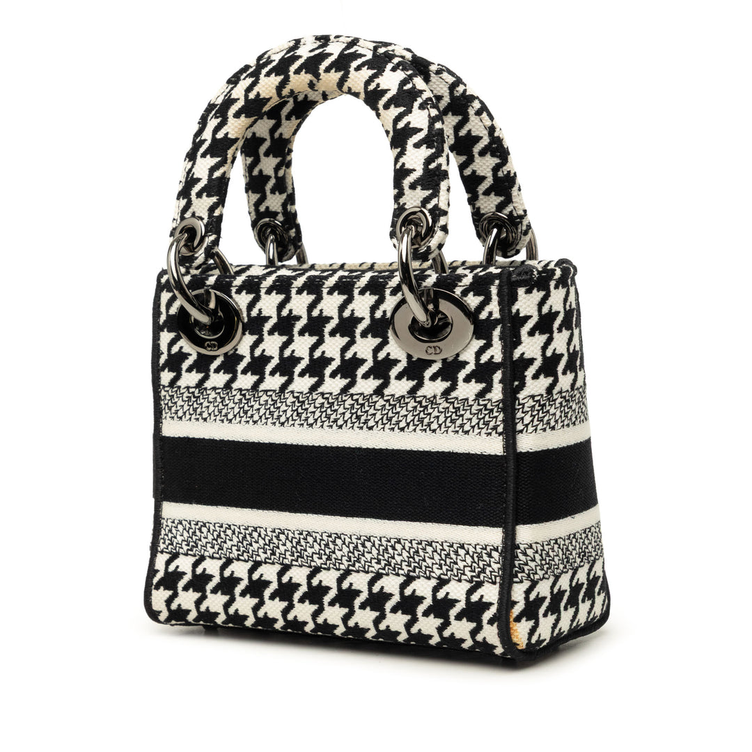 brodé Houndstooth Lady D-Lite Mini Blanc