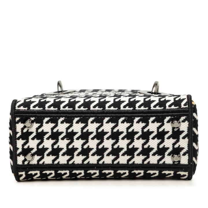 brodé Houndstooth Lady D-Lite Mini Blanc