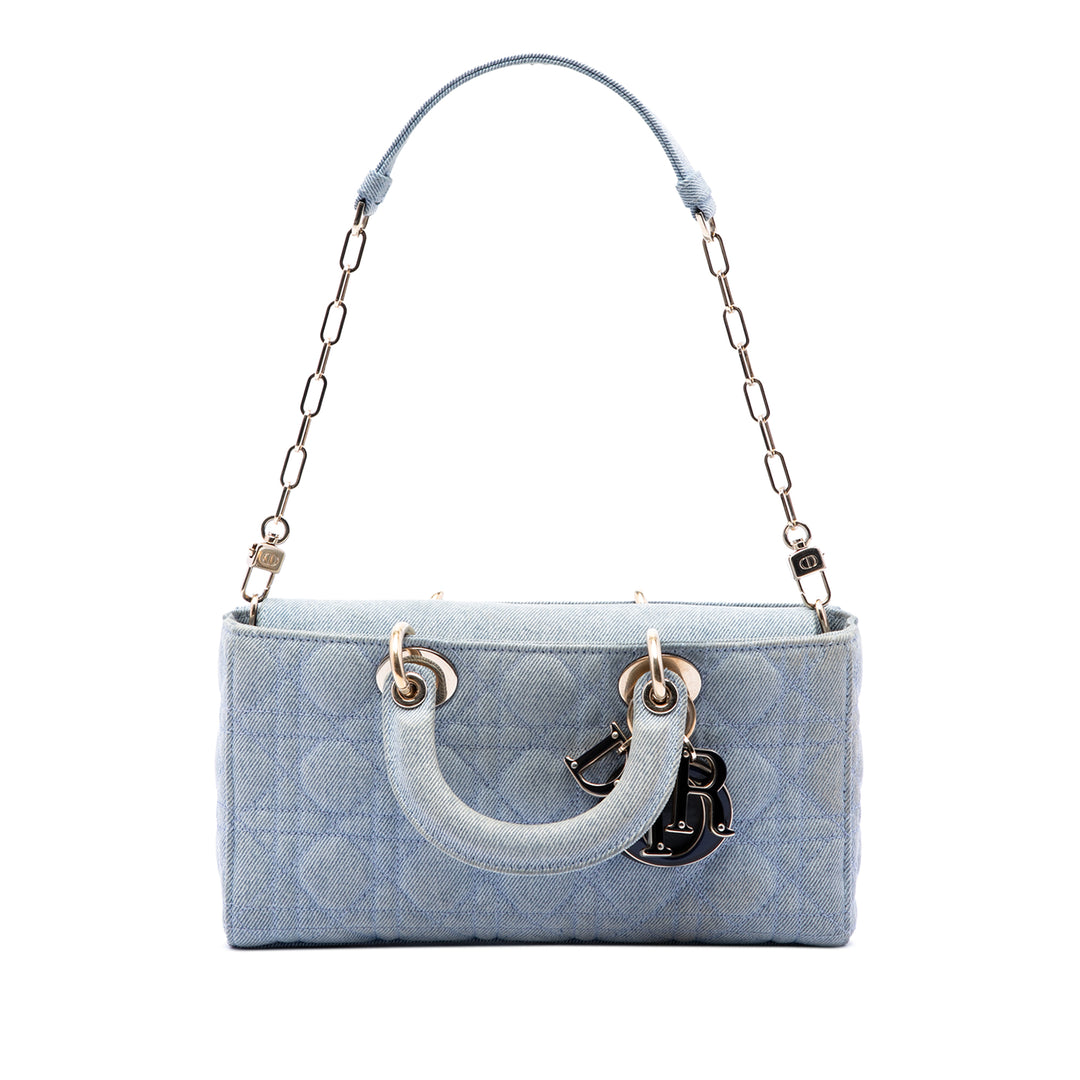 Dior Sac à main Cannage Lady D Joy Jean Moyen Bleu – vue 2 – GABY PARIS