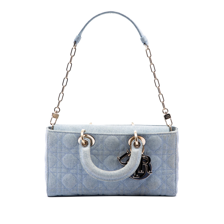 Dior Sac à main Cannage Lady D Joy Jean Moyen Bleu – vue 2 – GABY PARIS