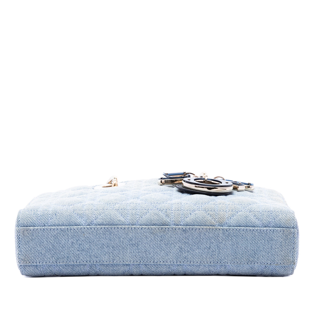 Dior Sac à main Cannage Lady D Joy Jean Moyen Bleu – vue 4 – GABY PARIS